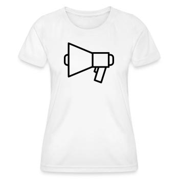 Protestation du porte-voix - T-shirt sport Femme - blanc - Devant - AI Model Female 172 dark (172cm)
