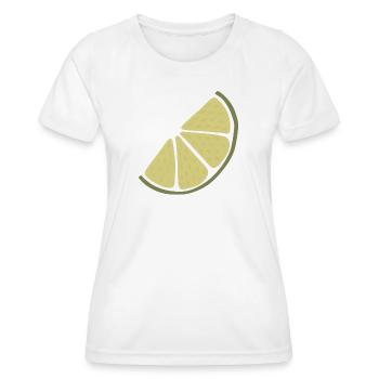 Lime Slice Citron Vert Minimaliste - T-shirt sport Femme - blanc - Devant - AI Model Female 172 dark (172cm)