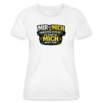 Je ne confonds pas moi et moi – grammaire - T-shirt sport Femme - blanc - Devant - AI Model Female 172 dark (172cm)