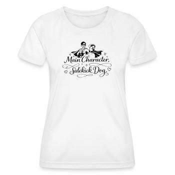 Personnage principal. Chien acolyte. - T-shirt sport Femme - blanc - Devant - AI Model Female 172 dark (172cm)