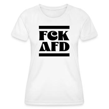 FCK AfD - T-shirt sport Femme - blanc - Devant - AI Model Female 172 dark (172cm)