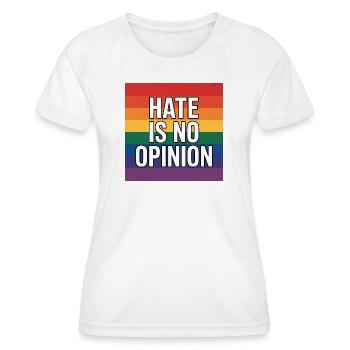 Hass ist keine Meinung – Antifa-Merch - Frauen Funktions-T-Shirt - Weiß - Vorne - AI Model Female 172 dark (172cm)