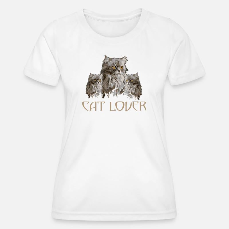 CAT_LOVER - Women's Functional T-Shirt - white