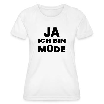 Fatigué - T-shirt sport Femme - blanc - Devant - AI Model Female 172 dark (172cm)