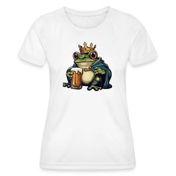 Roi de la Bière Grenouille - T-shirt sport Femme - blanc - Devant - AI Model Female 172 dark (172cm)