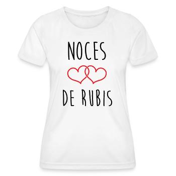 Rubinhochzeit – 35 Jahre Ehe - Frauen Funktions-T-Shirt - Weiß - Vorne - AI Model Female 172 dark (172cm)