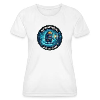 Hochspannung Igel: Stromschock-Design - Frauen Funktions-T-Shirt - Weiß - Vorne - AI Model Female 172 dark (172cm)
