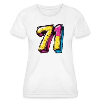 71 Zahl Bunt - Frauen Funktions-T-Shirt - Weiß - Vorne - AI Model Female 172 dark (172cm)