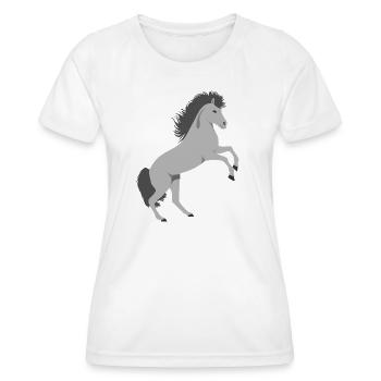 Steigender Schimmel Pferd - Frauen Funktions-T-Shirt - Weiß - Vorne - AI Model Female 172 dark (172cm)