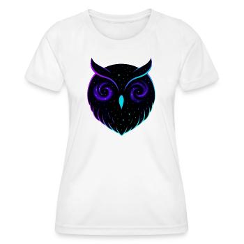 Chouette Cosmique Galaxie Rapace Nocturne - T-shirt sport Femme - blanc - Devant - AI Model Female 172 dark (172cm)