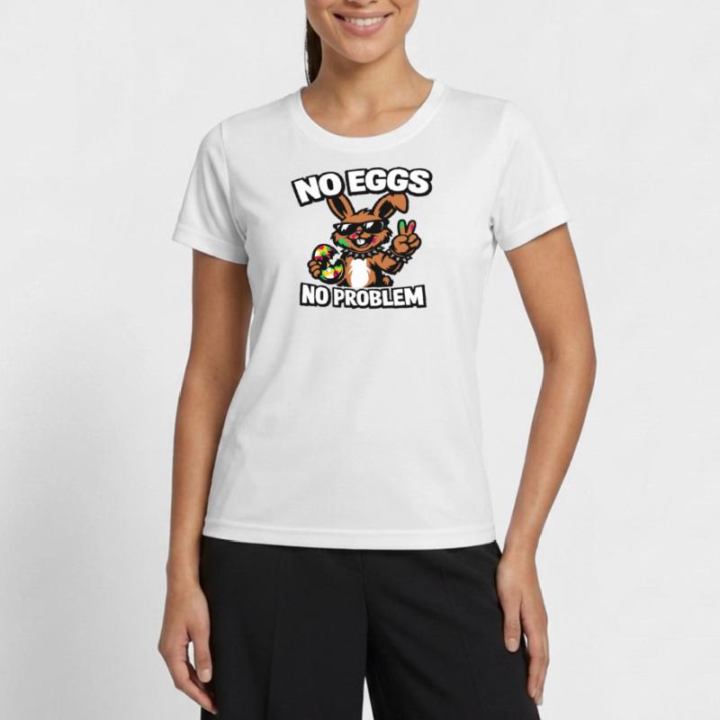 Funny Easter Bunny – No Eggs No Problem Frauen Funktions-T-Shirt