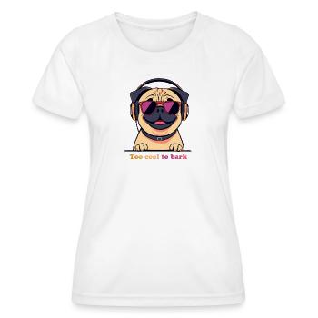 Pug DJ : Trop cool pour aboyer - T-shirt sport Femme - blanc - Devant - AI Model Female 172 dark (172cm)