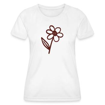 Minimale florale Skizzenblüte - Frauen Funktions-T-Shirt - Weiß - Vorne - AI Model Female 172 dark (172cm)