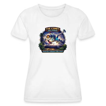 The Comet – 8-Bit Starship - Women's Functional T-Shirt - white - Front - AI Model Female 172 dark (172cm)