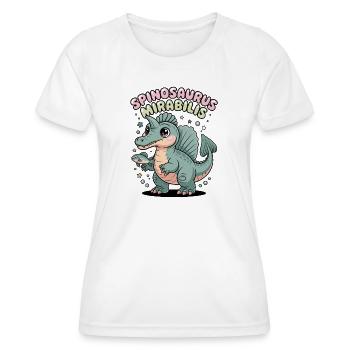 Neue Spinosaurus Mirabilis 2026 Entdeckung - Frauen Funktions-T-Shirt - Weiß - Vorne - AI Model Female 172 dark (172cm)