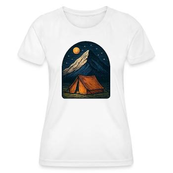 Mountain Night Tent Camp - Women's Functional T-Shirt - white - Front - AI Model Female 172 dark (172cm)
