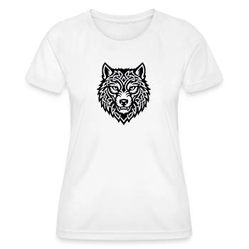Wikingerwolf Ulfr Nordisches Kriegerdesign - Frauen Funktions-T-Shirt - Weiß - Vorne - AI Model Female 172 dark (172cm)