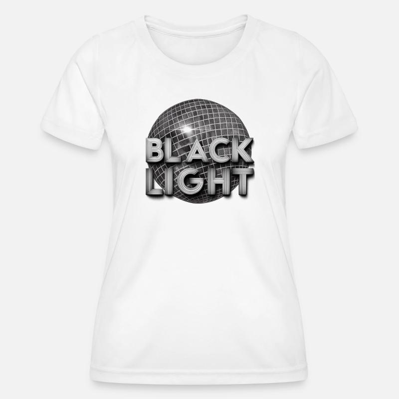 Black Light Disco Ball Metal Font - Women's Functional T-Shirt - white