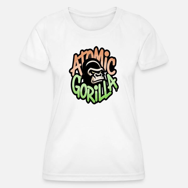 Atomic Gorilla Graffiti - Women's Functional T-Shirt - white