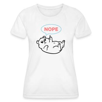 Bulle de dialogue de bande dessinée Hamster Nope - T-shirt sport Femme - blanc - Devant - AI Model Female 172 dark (172cm)