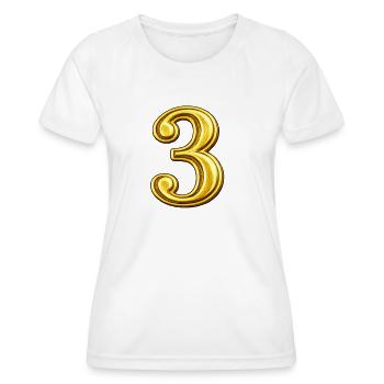 Goldene Ziffer Drei Ornament - Frauen Funktions-T-Shirt - Weiß - Vorne - AI Model Female 172 dark (172cm)