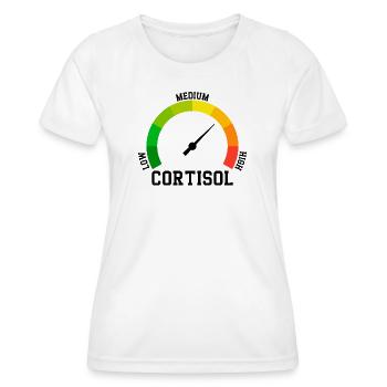 Niedriges Cortisol, sogar niedriger Wert - Frauen Funktions-T-Shirt - Weiß - Vorne - AI Model Female 172 dark (172cm)