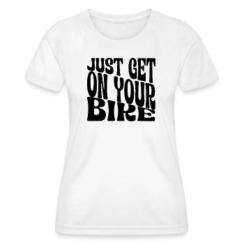 JUST YOUR BIKE - Frauen Funktions-T-Shirt - Weiß - Vorne - AI Model Female 172 dark (172cm)