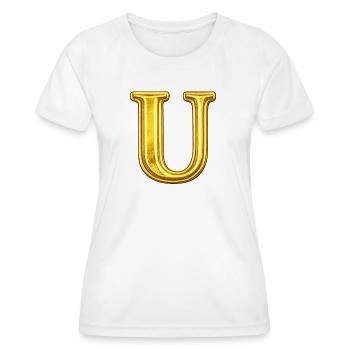 Monogramme Golden U - T-shirt sport Femme - blanc - Devant - AI Model Female 172 dark (172cm)