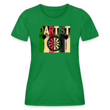 DARTIST Colored Darts Character - Women's Functional T-Shirt - kelly green - Front - AI Model Female 172 dark (172cm)