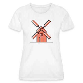 Icône du moulin à vent - T-shirt sport Femme - blanc - Devant - AI Model Female 172 dark (172cm)