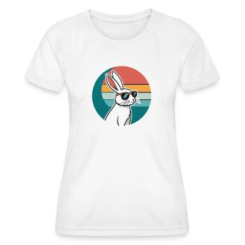 Lapin rétro au soleil - T-shirt sport Femme - blanc - Devant - AI Model Female 172 dark (172cm)