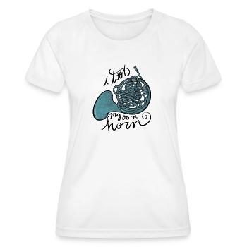 Aqua French Horn Tangle - T-shirt sport Femme - blanc - Devant - AI Model Female 172 dark (172cm)