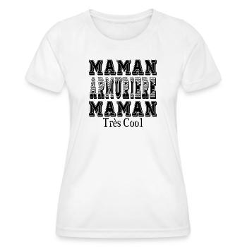Maman Armurière Maman Très Cool - T-shirt sport Femme - blanc - Devant - AI Model Female 172 dark (172cm)