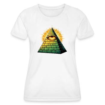 Pyramide des Illuminati - T-shirt sport Femme - blanc - Devant - AI Model Female 172 dark (172cm)