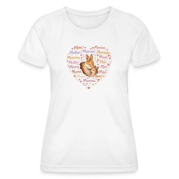 Rabbit Mom Heart – Mother's Day Gift - Women's Functional T-Shirt - white - Front - AI Model Female 172 dark (172cm)