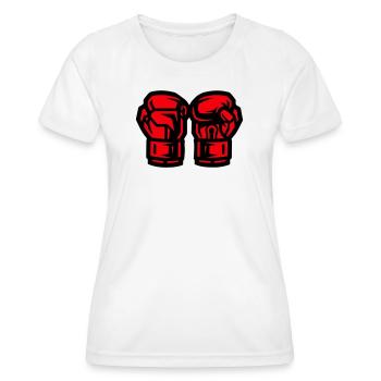 Boxhandschuhe Symbol Boxen - Frauen Funktions-T-Shirt - Weiß - Vorne - AI Model Female 172 dark (172cm)