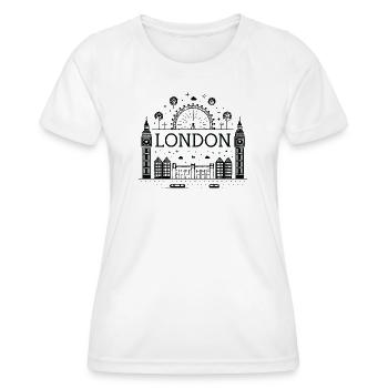 Londres Nuit Roue Big Ben - T-shirt sport Femme - blanc - Devant - AI Model Female 172 dark (172cm)
