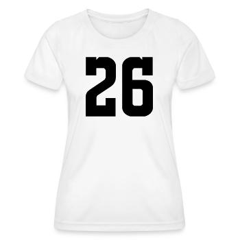 26 - Frauen Funktions-T-Shirt - Weiß - Vorne - AI Model Female 172 dark (172cm)