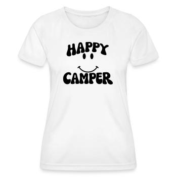 Campeur heureux - T-shirt sport Femme - blanc - Devant - AI Model Female 172 dark (172cm)
