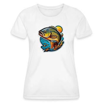 Blazing Koi on Wave and Sun - Women's Functional T-Shirt - white - Front - AI Model Female 172 dark (172cm)