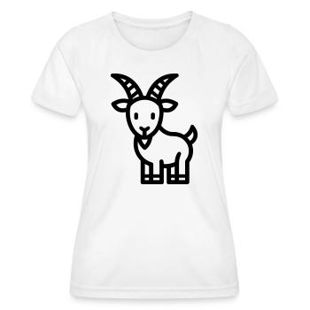 chèvre - T-shirt sport Femme - blanc - Devant - AI Model Female 172 dark (172cm)