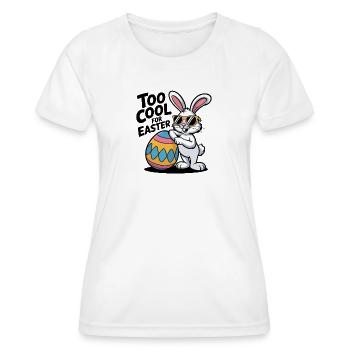 Lapin de Pâques avec lunettes de soleil et œuf - T-shirt sport Femme - blanc - Devant - AI Model Female 172 dark (172cm)