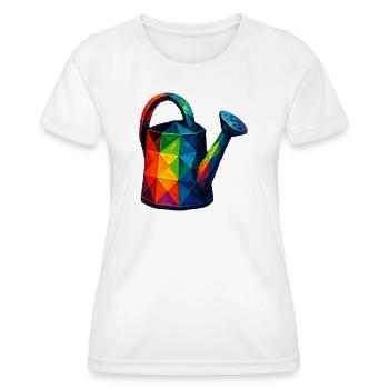 Low Poly Watering Can: Geometric Art for Garden - Women's Functional T-Shirt - white - Front - AI Model Female 172 dark (172cm)
