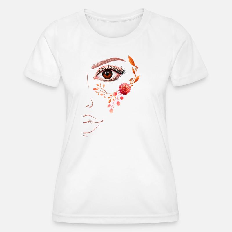 Boho Line Art Floral Design - Women's Functional T-Shirt - white