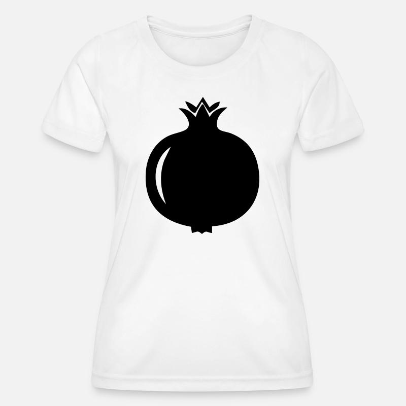Pomegranate Silhouette – Exotic Fruit Design - Women's Functional T-Shirt - white