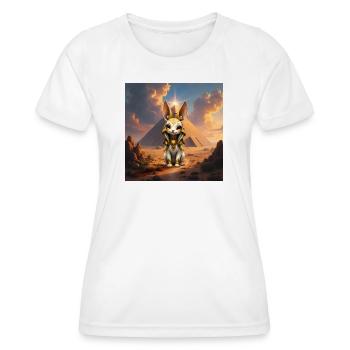 Egyptian bunny in pyramid - Women's Functional T-Shirt - white - Front - AI Model Female 172 dark (172cm)