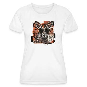 Cool Vintage Hunter Hare - Women's Functional T-Shirt - white - Front - AI Model Female 172 dark (172cm)