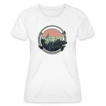 Style de bande dessinée pagode - T-shirt sport Femme - blanc - Devant - AI Model Female 172 dark (172cm)