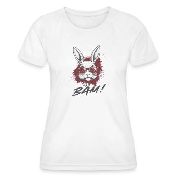 Cool Bunny BÄM Statement Statement Drôle - T-shirt sport Femme - blanc - Devant - AI Model Female 172 dark (172cm)