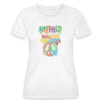 Manifestant pacifique du graffiti - T-shirt sport Femme - blanc - Devant - AI Model Female 172 dark (172cm)